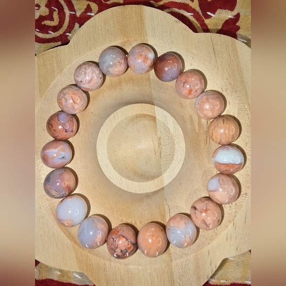 10mm Pink Petal Agate - Picture 2 of 6